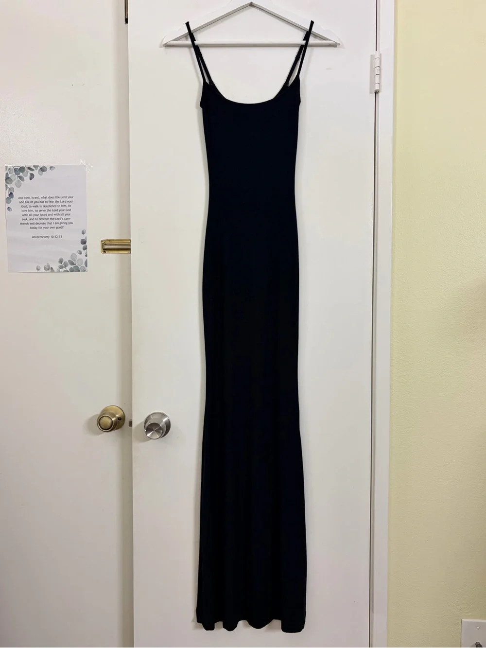 SKIMS Soft Lounge Long Slip Dress Onyx Black Ribbed Bodycon Maxi Dress S